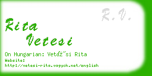 rita vetesi business card